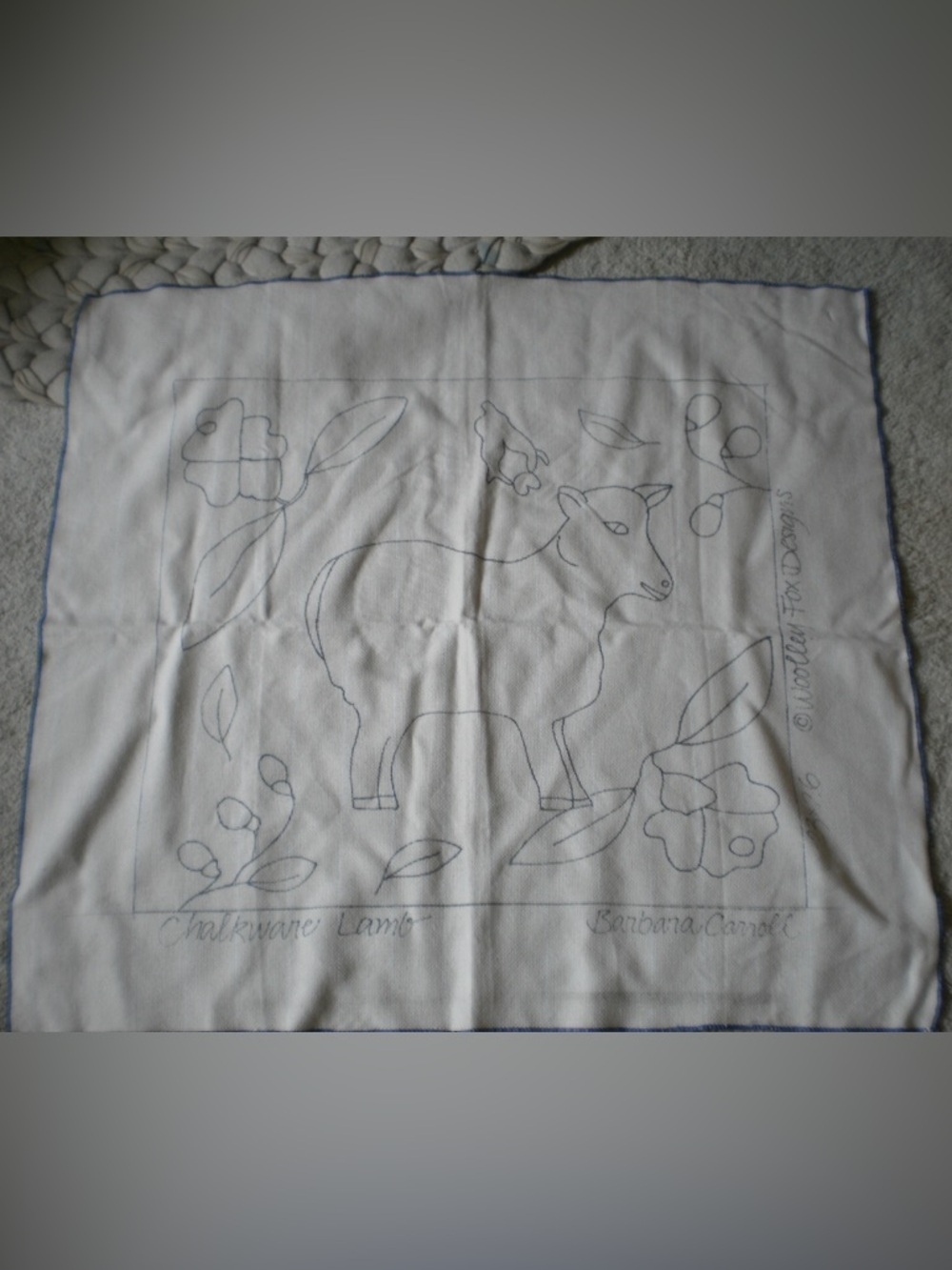 Chalkware Lamb Pattern by Barbara Carroll for Rug hooking or punch needle.